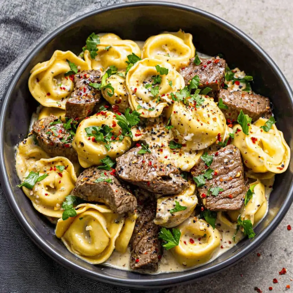 Cracked Garlic Steak Tortellini: A One-Pan Wonder