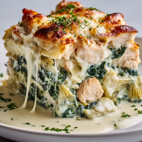 High Protein Spinach And Artichoke Chicken Casserole