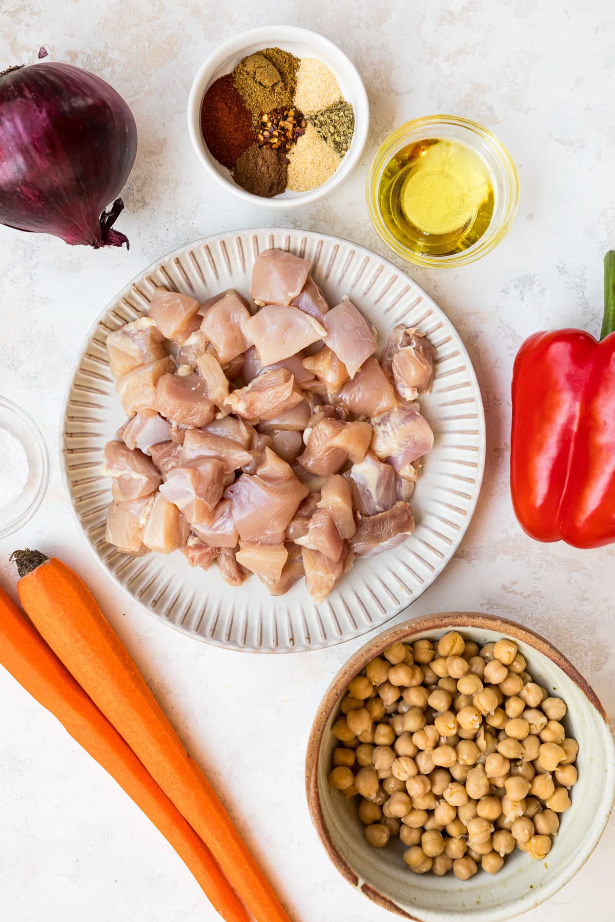 Delicious Chicken Shawarma Sheet Pan Dinner ingredients