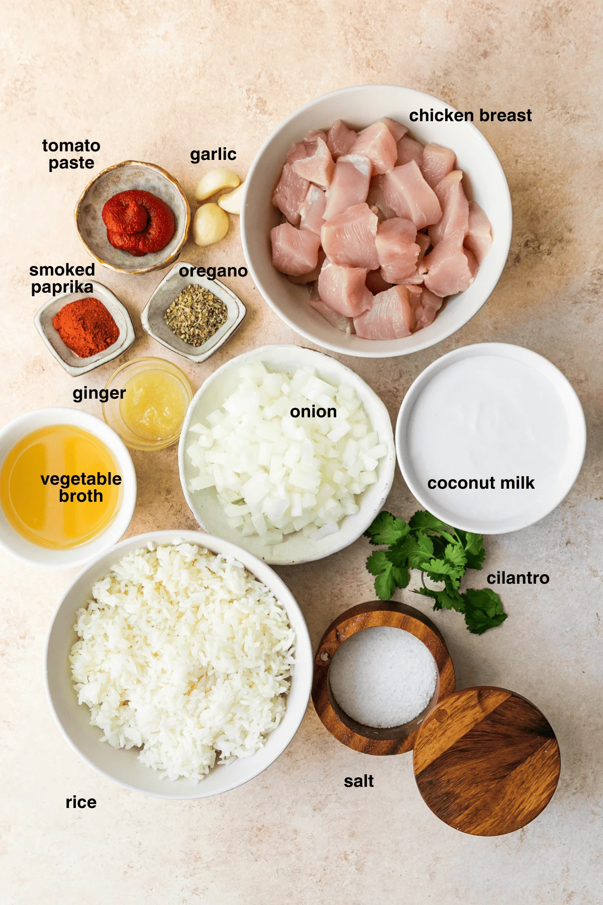 Coconut Chicken Rice Bowl ingredients