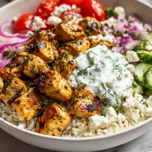 High Protein Mediterranean Lemon-Dill Chicken Bowls (Easy & Meal Prep Friendly)