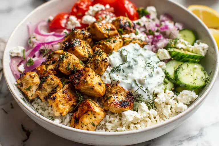 High Protein Mediterranean Lemon-Dill Chicken Bowls (Easy & Meal Prep Friendly)