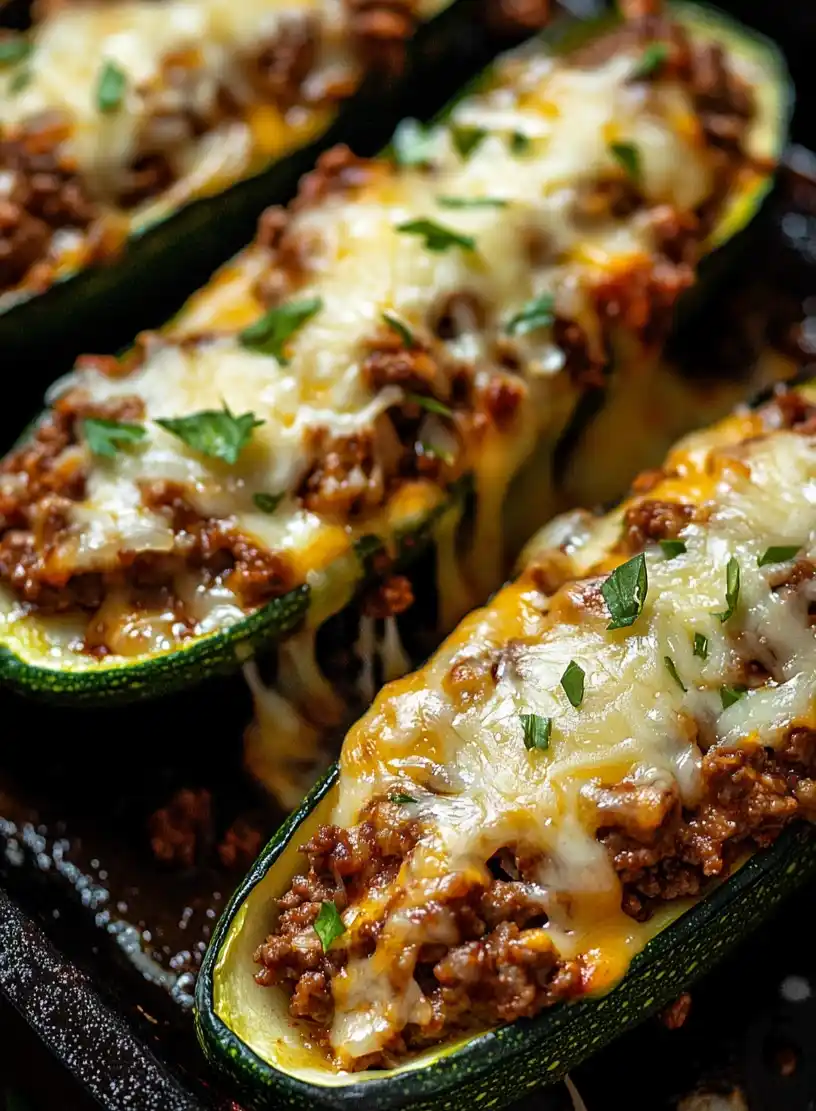 Easy Ground Beef Zucchini Boats (Healthy and Delicious) preparation