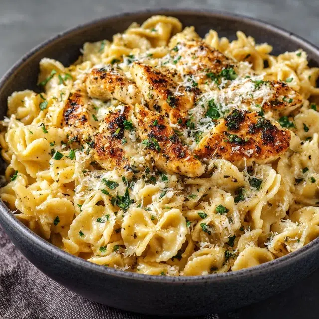 High Protein Garlic Parmesan Pasta Bowls preparation