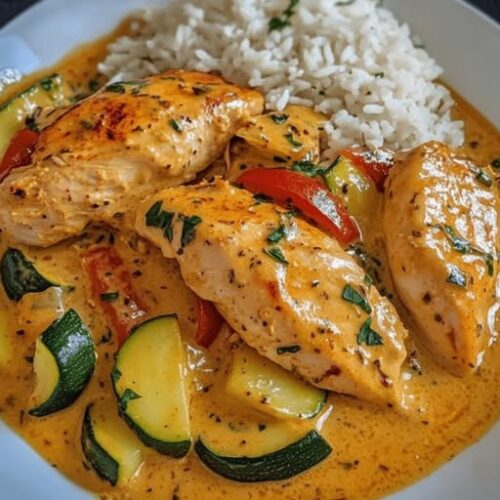 Creamy Paprika Chicken with Zucchini and Peppers