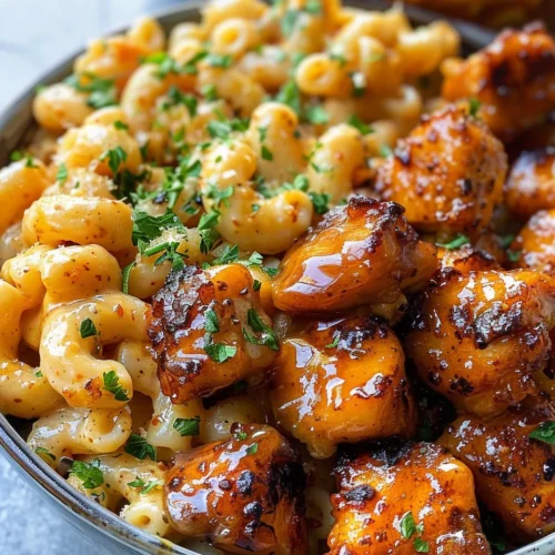 High-Protein Honey Garlic Butter Chicken with Mac & Cheese