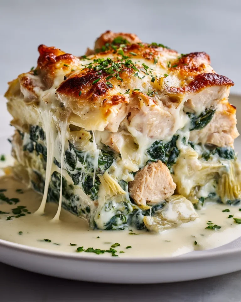 High Protein Spinach And Artichoke Chicken Casserole