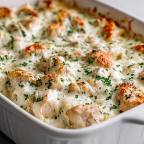 High Protein Chicken Alfredo Bake For Easy Low Carb Meal Prep