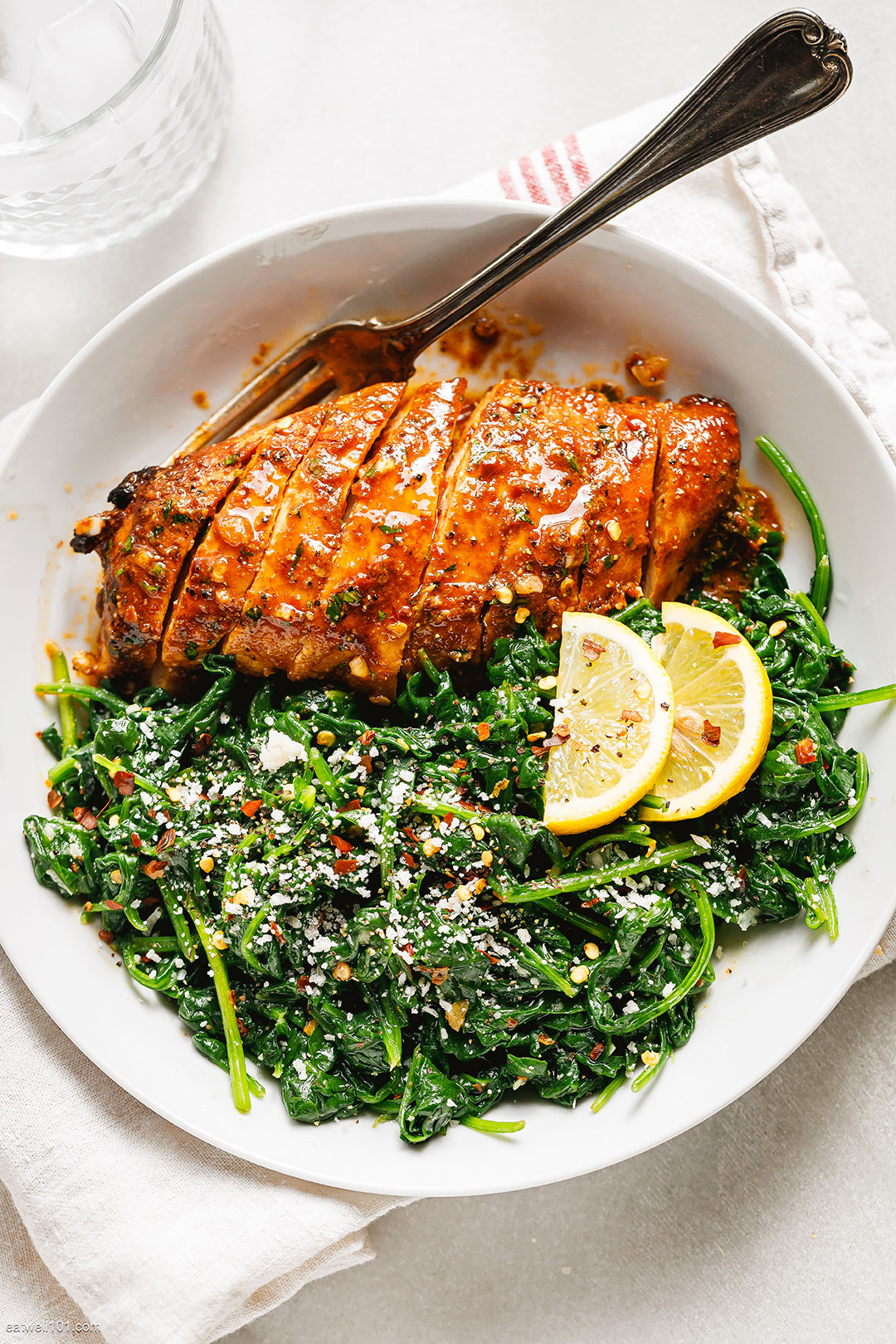 Delicious Asado Chicken Recipe with Sautéed Garlic Spinach