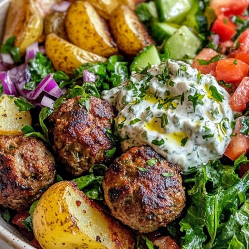 Delicious Greek Meatball Bowl Recipe
