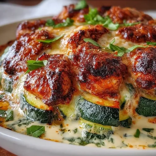 High Protein Chicken Zucchini Bake