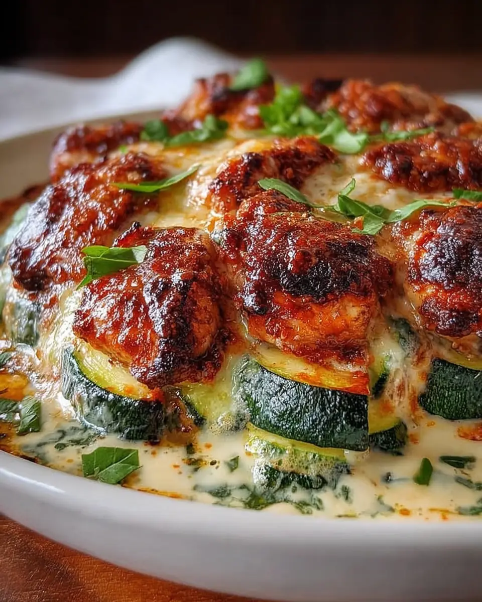 High Protein Chicken Zucchini Bake