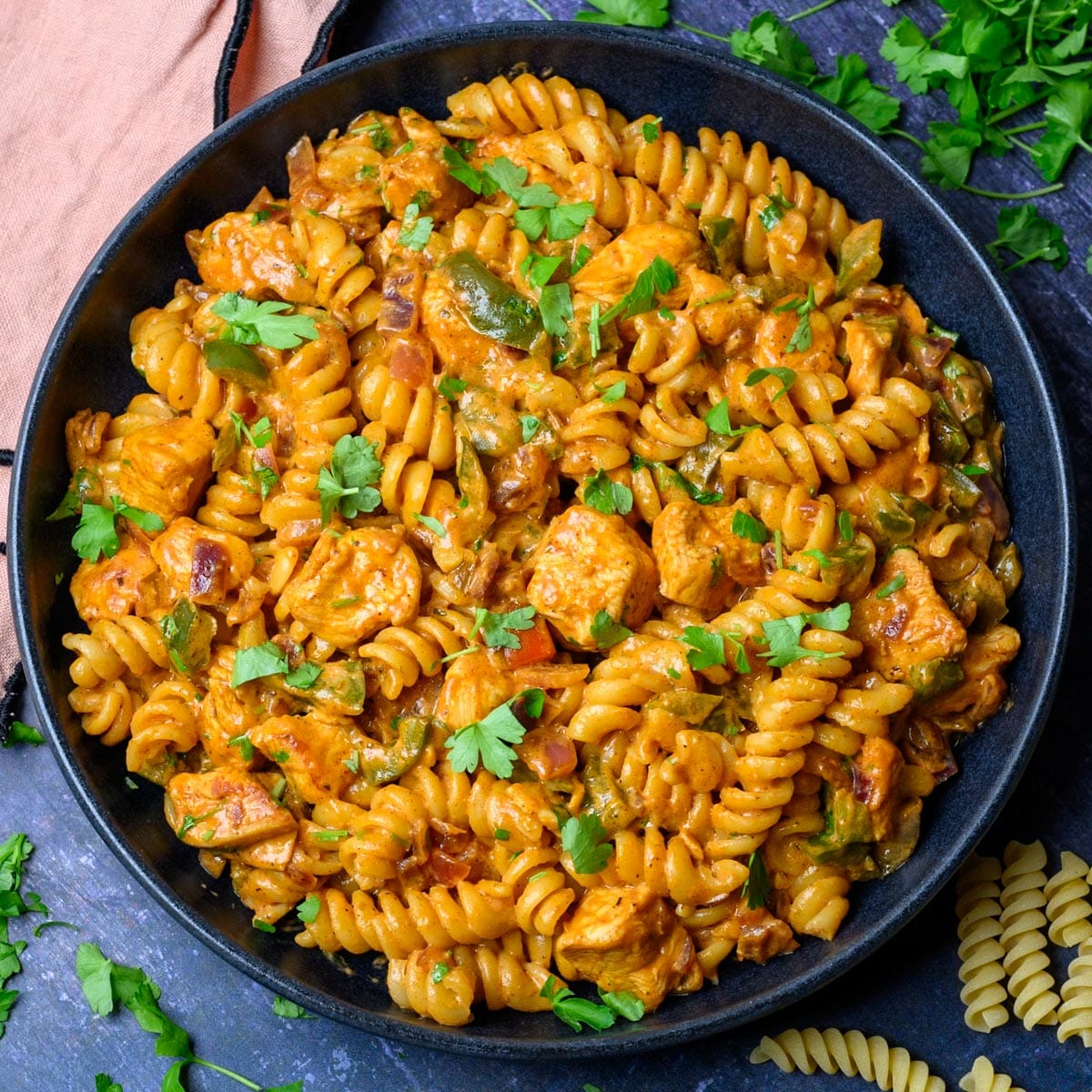 High Protein Chicken Fajita Pasta: A Creamy, Comforting Delight