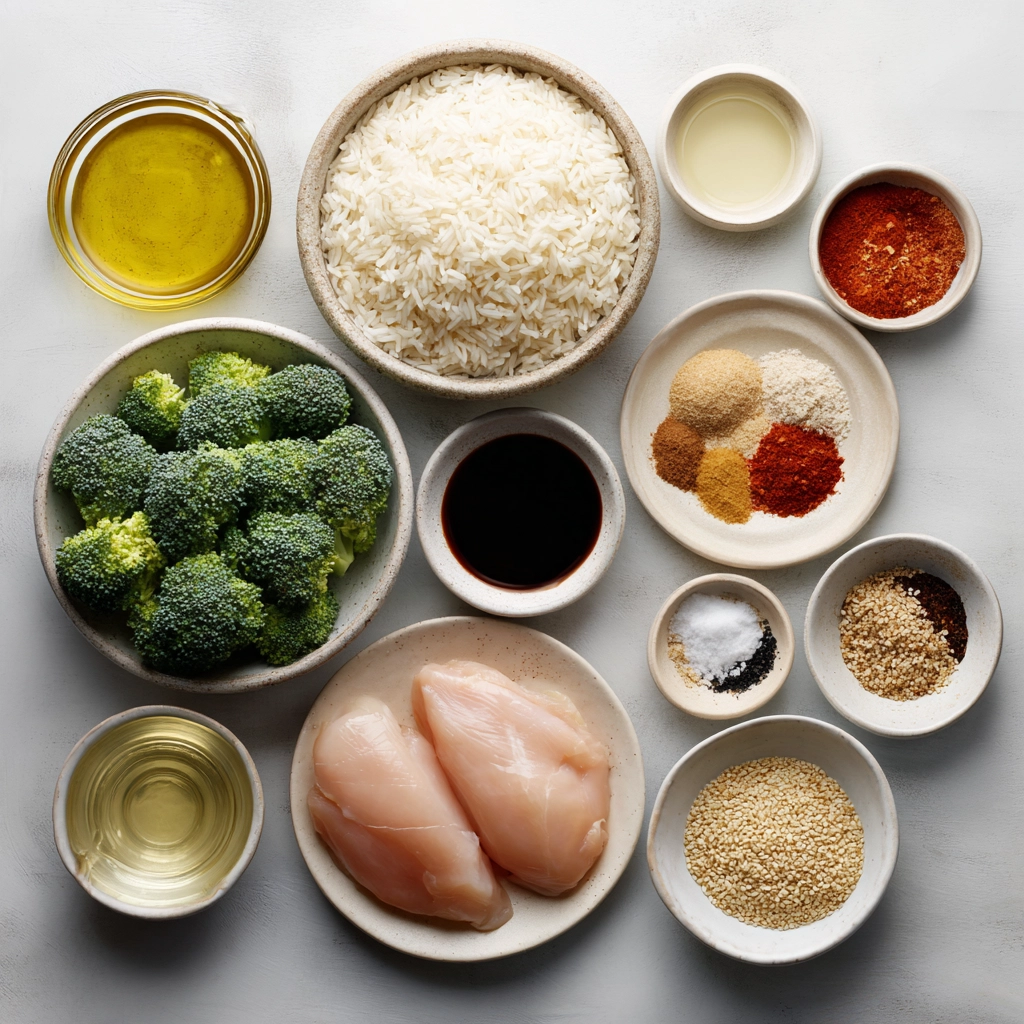 Sticky Chicken Rice Bowls Recipe ingredients