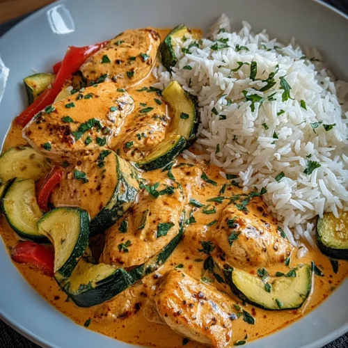Creamy Paprika-Zucchini Chicken (Paprika-Zucchini-Sahne-Hähnchen)