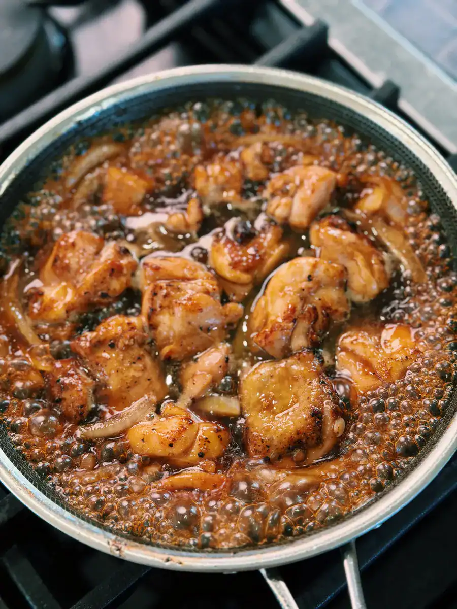 Japanese Inspired Chicken and Egg Rice Bowl preparation