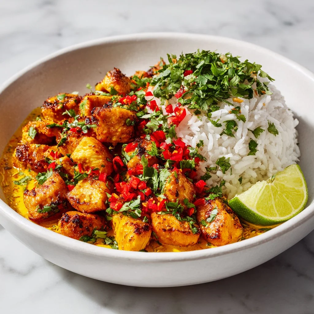 Creamy Coconut Chicken and Rice Bowl: A Tropical Delight