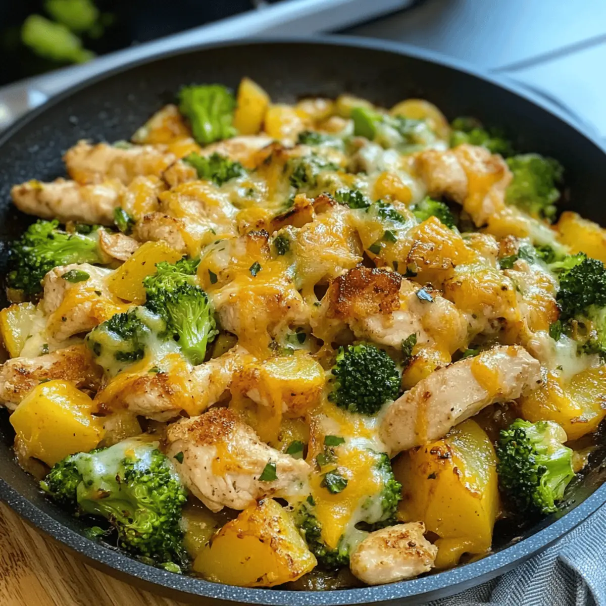 Easy Chicken and Potato Skillet with Broccoli