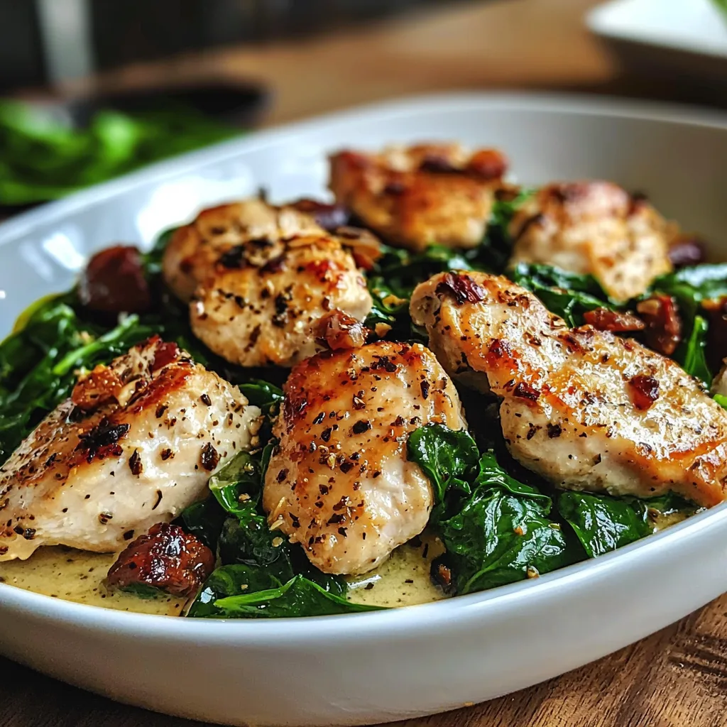 High Protein Chicken Spinach Bake