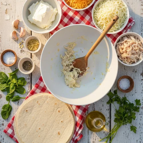 Cheesy Garlic Chicken Wraps