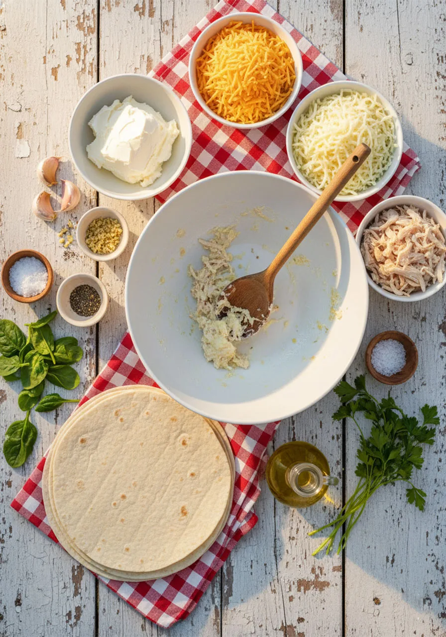 Cheesy Garlic Chicken Wraps