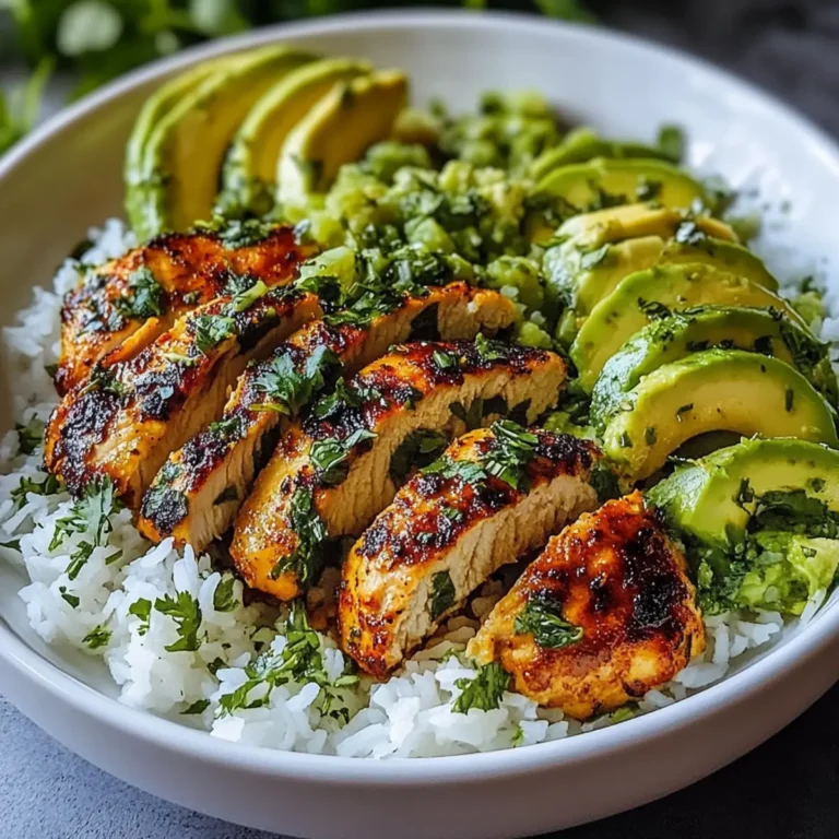 Zesty Cilantro Lime Chicken with Avocado & Jasmine Rice Delight